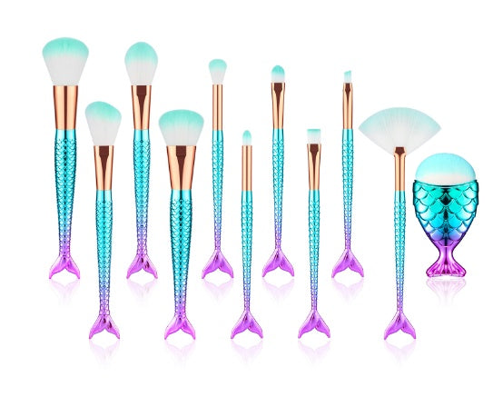 Mermaid Shaped Makeup Brushes Set for Flawless, Magical Application